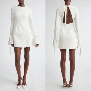 NWOT ISRAELLA KOBLA Zola Back Cutout Long Sleeve White Minidress Sz 6